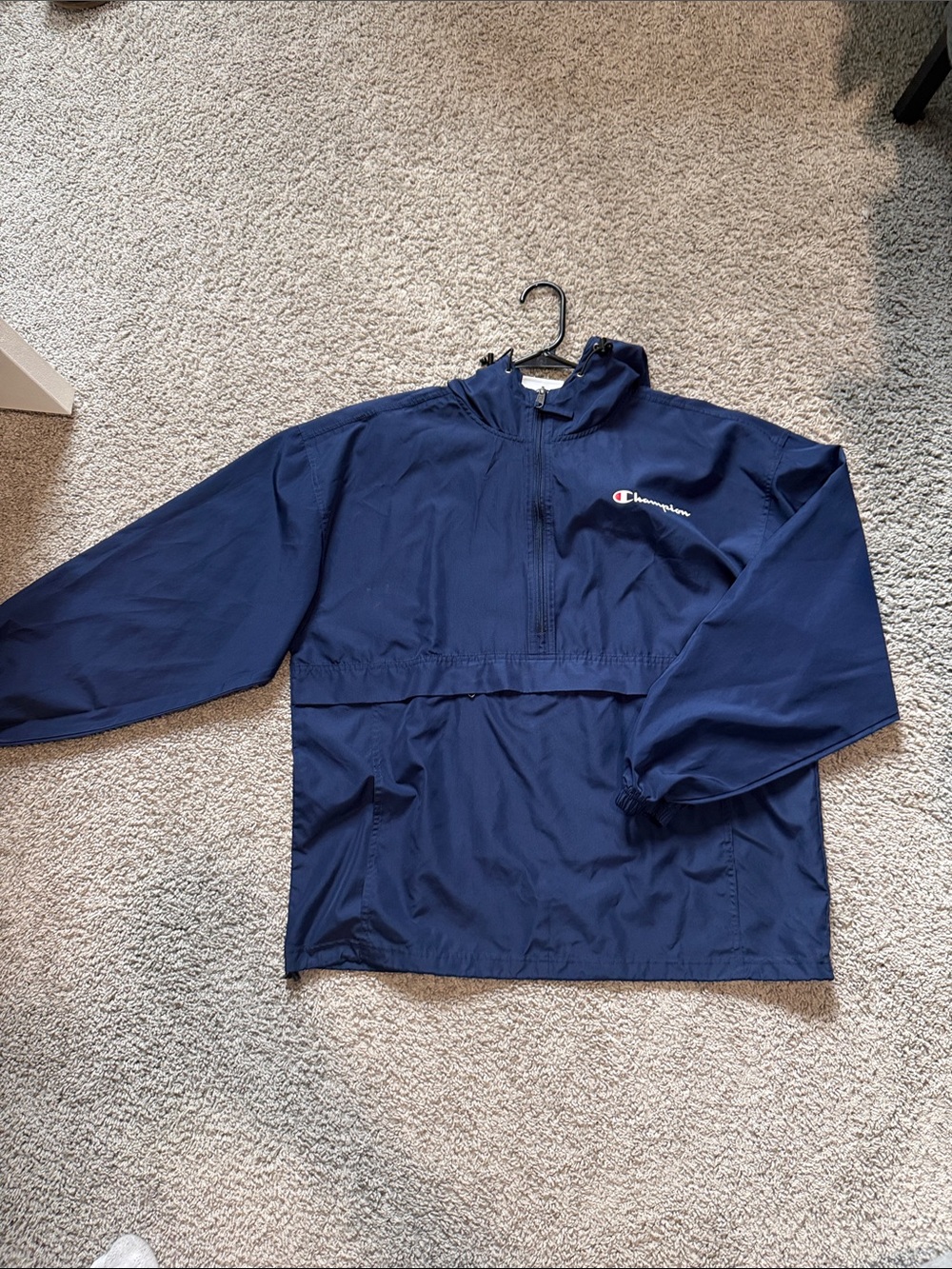 Champion Navy Blue Pullover Anorak with Logo